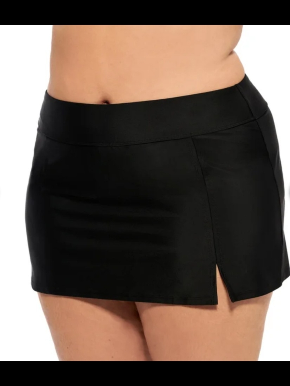 Christina Black Swim Skirt with Side Slit